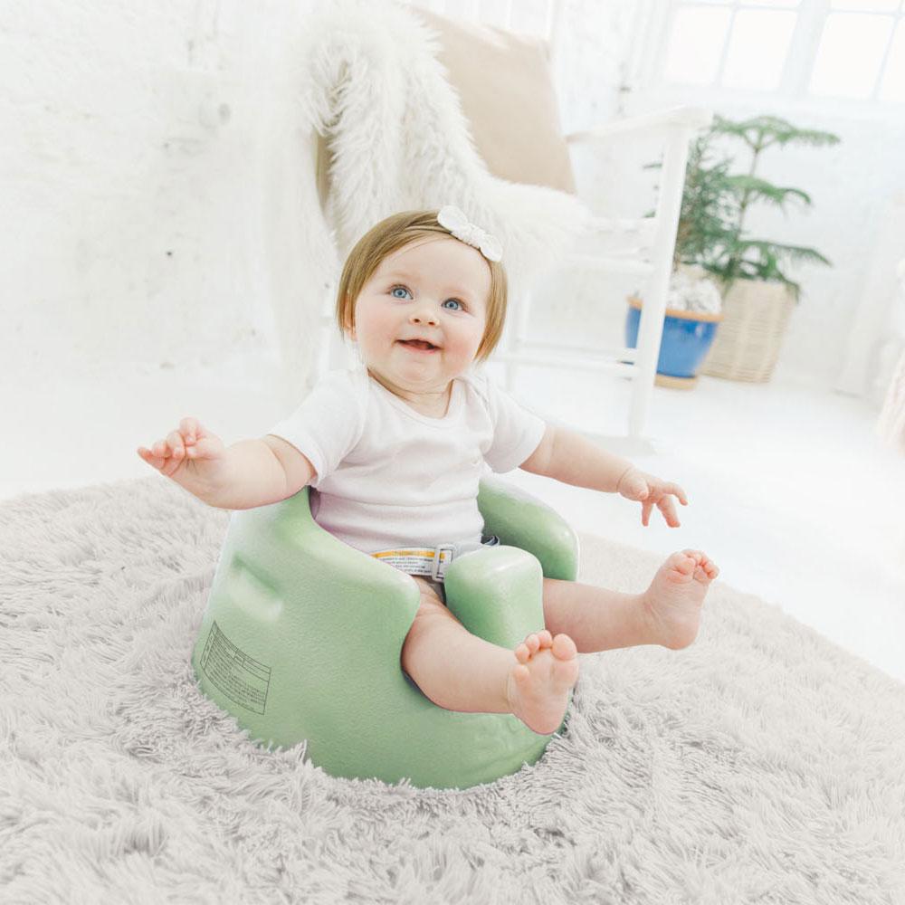 すぎ様専用】bumbo バンボ ベビーチェア イス グリーン緑 薄暗い ベルト付き