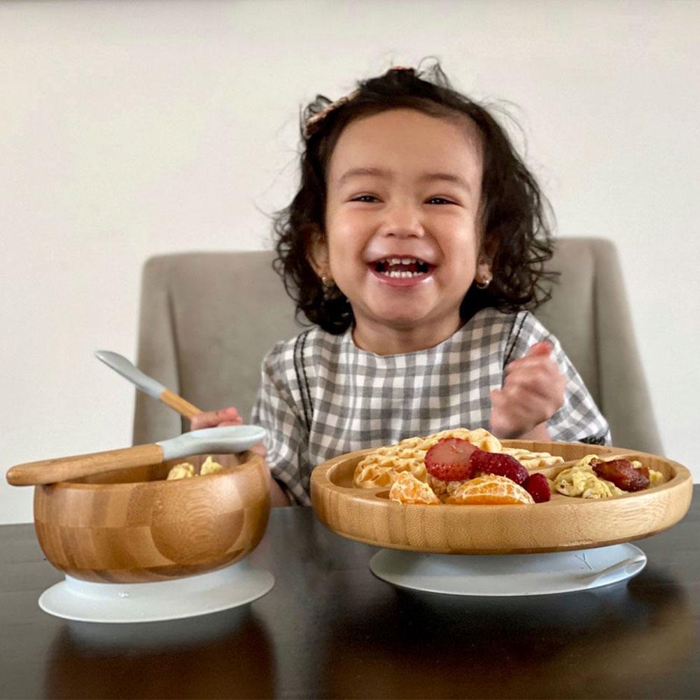 アヴァンシー（Avanchy）】竹のボウル＋スプーンセット｜グレー